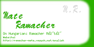 mate ramacher business card